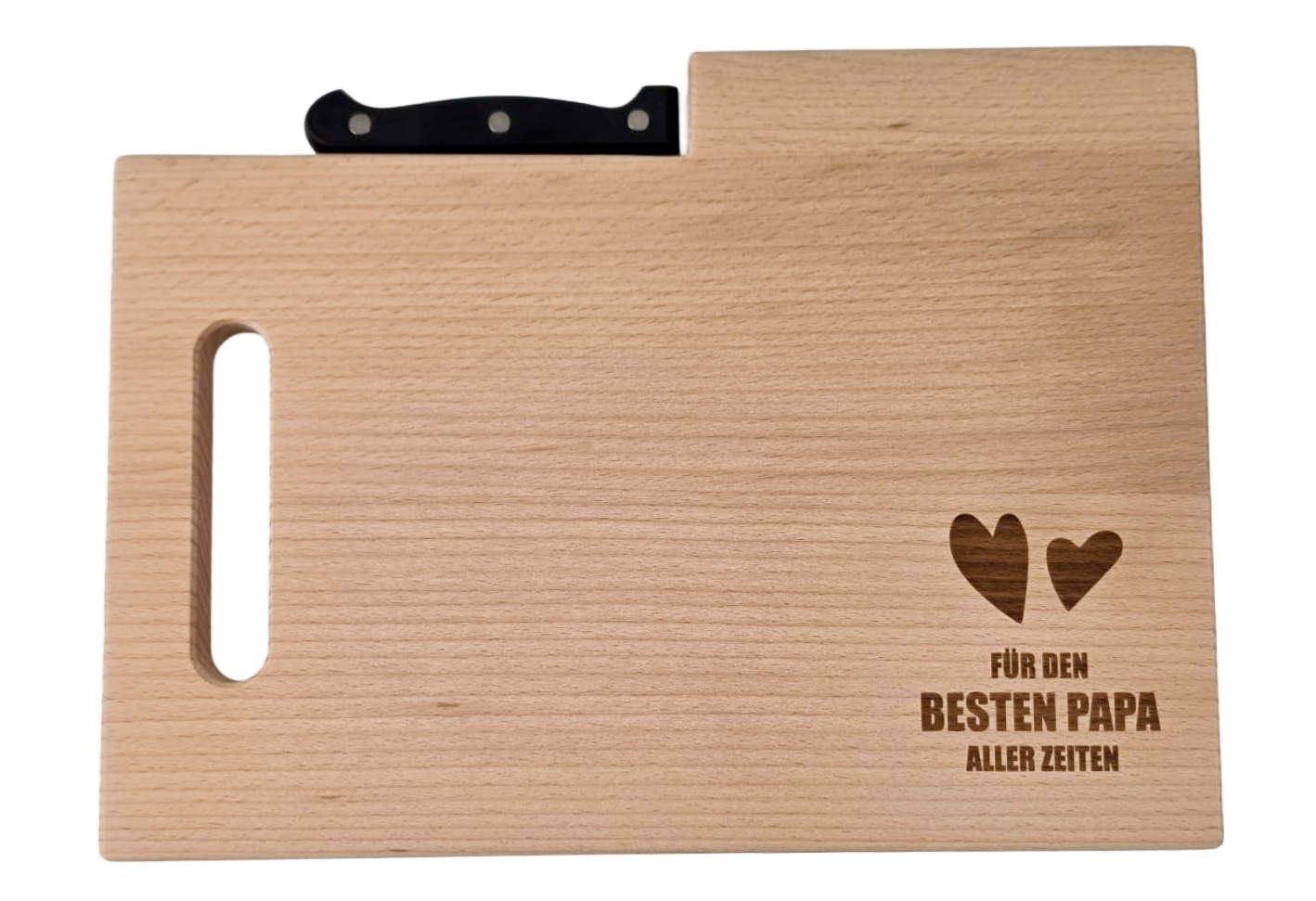 "Für den besten Papa der Welt" Jausenbrett inkl. Messer