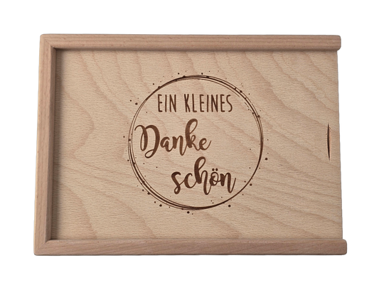 "Ein kleines Dankeschön" Holzbox mit Schiebedeckel